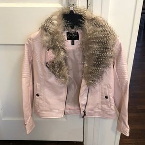 Jessica Simpson Pink Leather Jacket